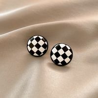 Plaid Fashion Design Ear Jewelry Simple Personality Trend Earrings main image 4