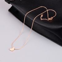 Simple Heart-shaped Solid Color Round Snake Titanium Steel Necklace main image 3