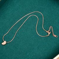 Simple Heart-shaped Solid Color Round Snake Titanium Steel Necklace main image 5
