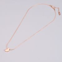 Simple Heart-shaped Solid Color Round Snake Titanium Steel Necklace main image 6