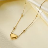 New Stainless Steel Jewelry Round Bead Chain Heart-shaped Pendant Necklace main image 4