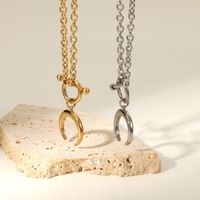 Einfacher Stil Geometrisch Rostfreier Stahl Überzug Vergoldet Halskette main image 1