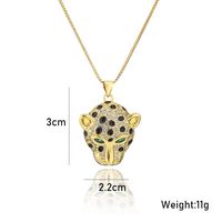 Fashion Geometric Leopard Head Pendant Copper Necklace Wholesale main image 5