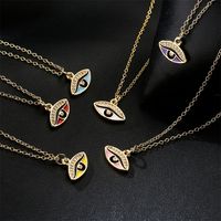 Fashion Geometric Oil Drop Eye Pendant Copper Zircon Necklace main image 1