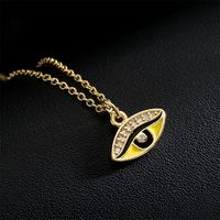 Fashion Geometric Oil Drop Eye Pendant Copper Zircon Necklace main image 3