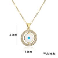 Vintage Copper Circle Hollow Micro-inlaid Zircon Jewelry Dripping Devil's Eye Necklace main image 5