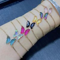 Fashion Rhinestone Butterfly Pendant Anklet Telescopic Adjustment Bracelet main image 3