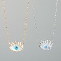 Fashion New Blue Eye Pendant Titanium Steel Collarbone Chain Necklace Accessories main image 1