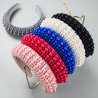 European And American Fashion New Style Full Pearl Sponge Headband Female Wholesale main image 1