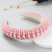 European And American Fashion New Style Full Pearl Sponge Headband Female Wholesale main image 3