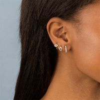 Fashion Geometric Brass Gem Earrings In Bulk main image 4