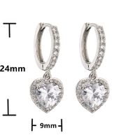 Fashion Zircon Micro-inlaid Peach Heart Earrings European And American Style Copper Jewelry main image 5