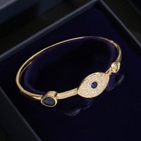 New Fashion Jewelry Evil Eye Hip-hop Exaggerated Copper Inlaid Zircon Bracelet main image 4
