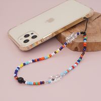 New Glass Rice Beads Cute Bear Hand Beaded Wrist Mobile Phone Rope Pendant main image 4