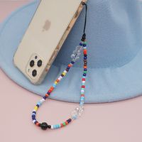 New Glass Rice Beads Cute Bear Hand Beaded Wrist Mobile Phone Rope Pendant main image 5