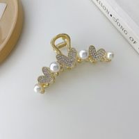 Temperament Alloy Pearl Rhinestone Love Small Hair Clip Hair Clip Shark Side Clip main image 3