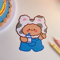 Cute Bear Birthday Girl Heart Creative Cartoon Handwritten Greeting Message Card sku image 4