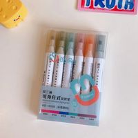 Soft-headed Highlighter Light-colored Students Use Double-headed Marker Pen sku image 1