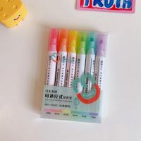 Soft-headed Highlighter Light-colored Students Use Double-headed Marker Pen sku image 2