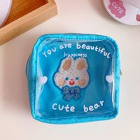 Cute Cosmetic Tea Bear Transparent Storage Portable Coin Purse Bag sku image 4