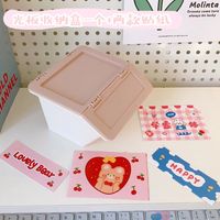 Cartoon Desktop Flip Cute Girl Heart Sundries Jewelry Storage Box sku image 3