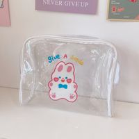 Cute Travel Cosmetic Bag Simple Large-capacity Bear Transparent Wash Bag Storage Bag sku image 3