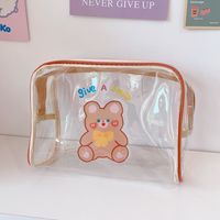Cute Travel Cosmetic Bag Simple Large-capacity Bear Transparent Wash Bag Storage Bag sku image 2