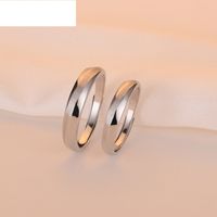 925 Silver Couple Rings A Pair Of Live Opening Silver Couple Rings Wholesale sku image 2