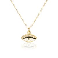 Fashion Geometric Oil Drop Eye Pendant Copper Zircon Necklace sku image 6