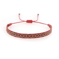 Bohemia Colombian Retro Ethnic Ribbon Hand-woven Contrast Color Bracelet sku image 5