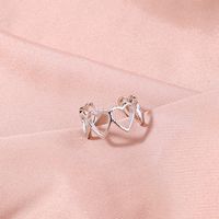 Simple Geometric Opening Hollow Gold Shiny Copper Micro-encrusted Zircon Ring sku image 2