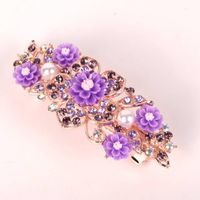 Alloy Rhinestone-inlaid Comb Hair New Hair Accessories Five-tooth Comb Plate Hair Clip sku image 1