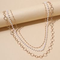 European Creative Temperament Retro Pearl Copper Necklace Set main image 1