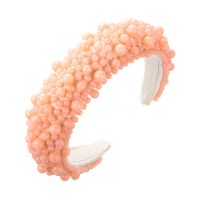 Fashion Handmade Beaded Pearl Sponge Wide-brimmed Headband main image 6