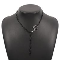 Simple Creative Black Chain Y-shaped Collarbone Five-pointed Star Alloy Necklace main image 6