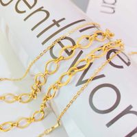 European And American Fashion Trend Double Layered Titanium Steel 18k Gold Necklace main image 4