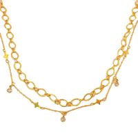 European And American Fashion Trend Double Layered Titanium Steel 18k Gold Necklace main image 6