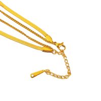Einfacher Glücksklee-anhänger Schlangenknochenkette Blume Doppellagige Halskette main image 6