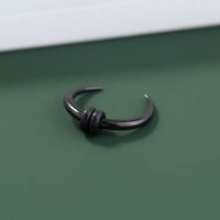Fashion Black C-shaped Crescent Body Piercing Horn Nose Ring main image 5
