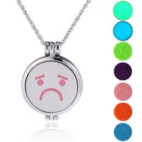Fashion Can Open Hollow Photo Box Perfume Essential Oil Pendant Halloween Luminous Necklace Jewelry main image 6