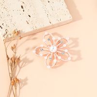 Corée Mode Flash Diamant Perle Petite Broche Fleur Creuse Fraîche main image 3