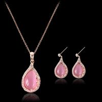 New European And American Necklace Earrings Two-piece Ladies Crystal Jewelry Set main image 3