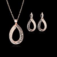 New Trend Jewelry Gift Rose Gold Plated Necklace Earring Set main image 1