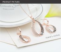 New Trend Jewelry Gift Rose Gold Plated Necklace Earring Set main image 5