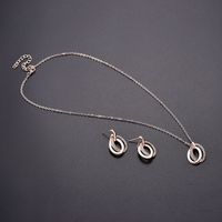 Geometric Ring Micro-set Zircon Necklace Earrings Two-piece Set main image 4