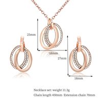 Geometric Ring Micro-set Zircon Necklace Earrings Two-piece Set main image 6
