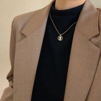 Retro Crowd Head Pendant Personality Simple Sweater Chain Necklace main image 4