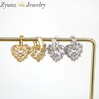 Luxurious Fashion Simple Style Heart Copper Artificial Gemstones Earrings main image 3
