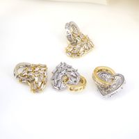 Luxuriös Mode Einfacher Stil Herz Kupfer Künstliche Edelsteine Ohrringe main image 5