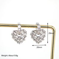 Luxuriös Mode Einfacher Stil Herz Kupfer Künstliche Edelsteine Ohrringe main image 6
